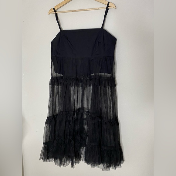 Anthropologie Maeve Tiered Tulle Tunic new with tag nwt black color - Picture 8 of 10